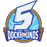 5th year DockHounds anniversary logo