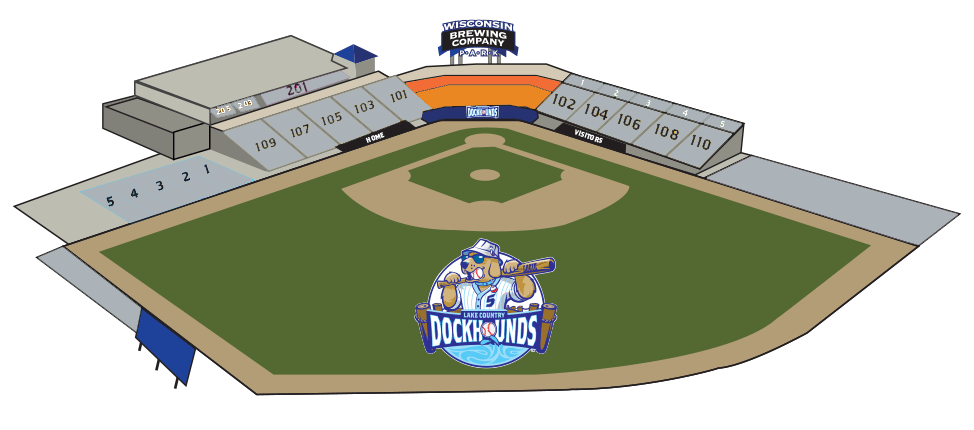 TableTop Seating chart at WBC Park in Oconomowoc