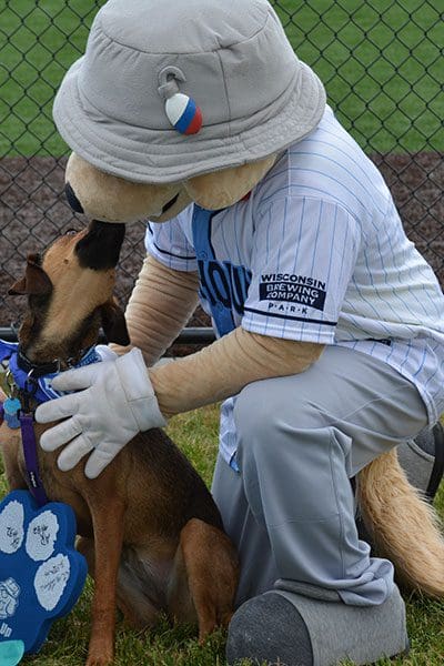 Louie makes new tail-waggin friend!