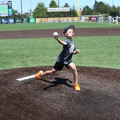 First pitch at a DockHounds Game