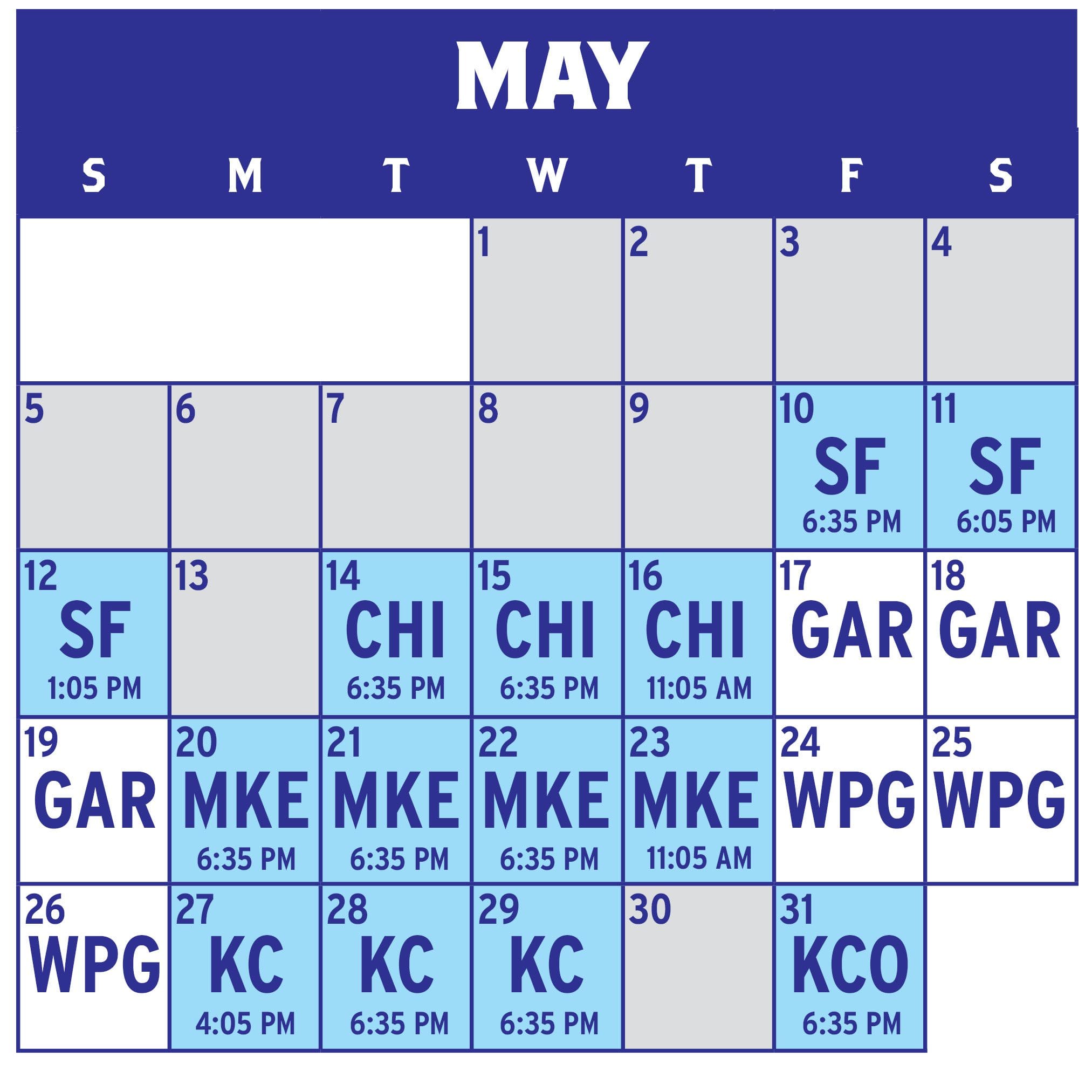 Schedule Lake Country DockHounds