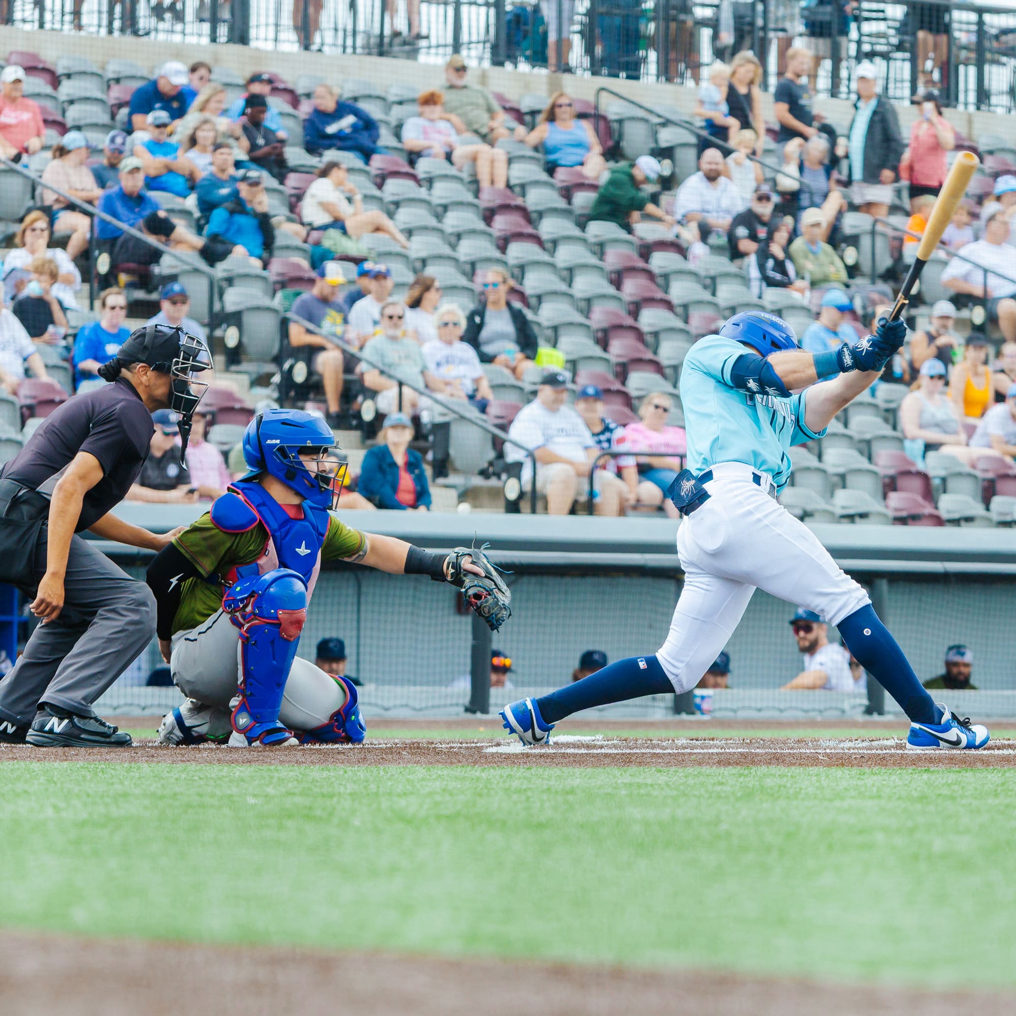 Ray Zuberer hits a home run during the 2025 season