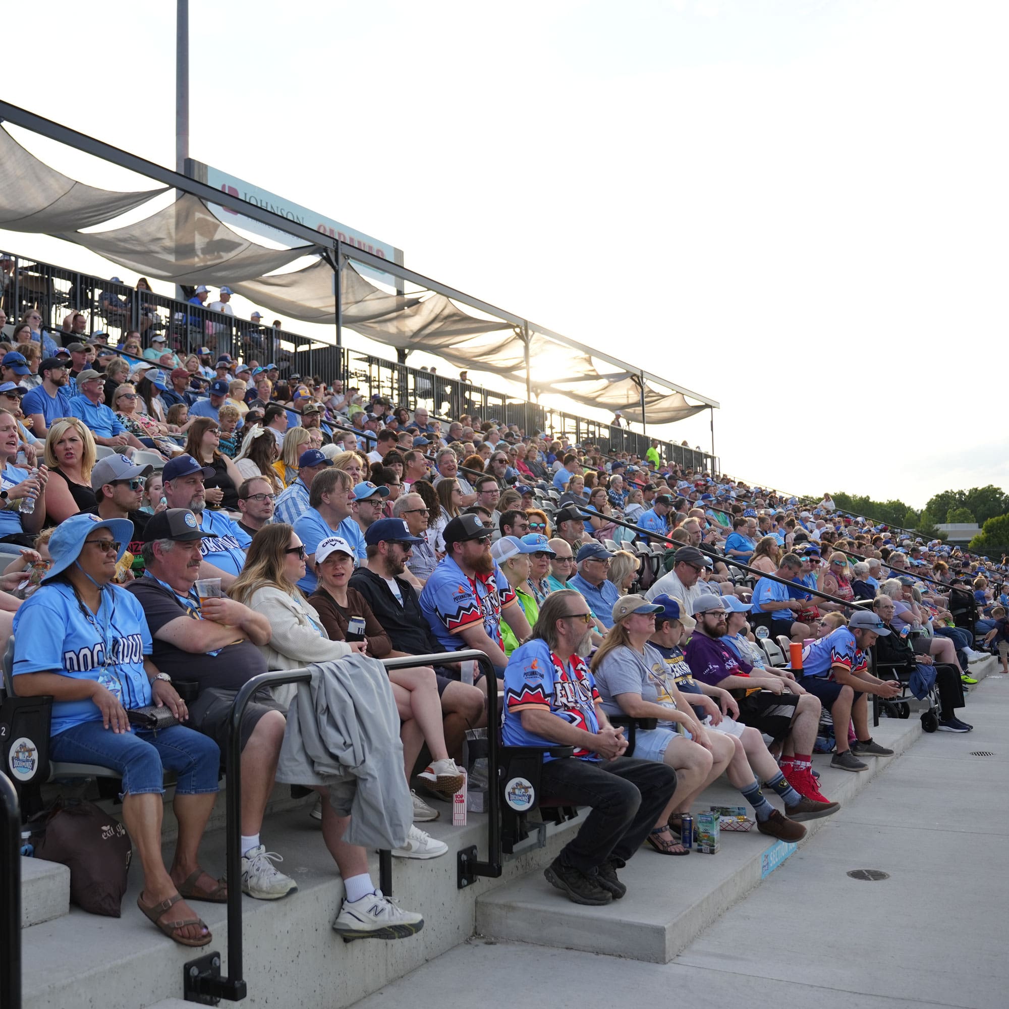 Third base stands ful of fans during a DockHounds game