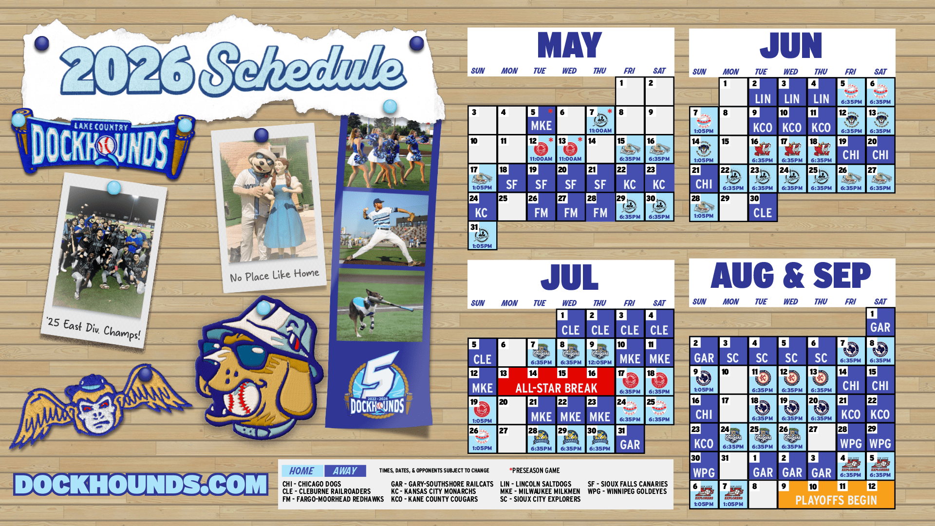 2026 DockHounds baseball schedule