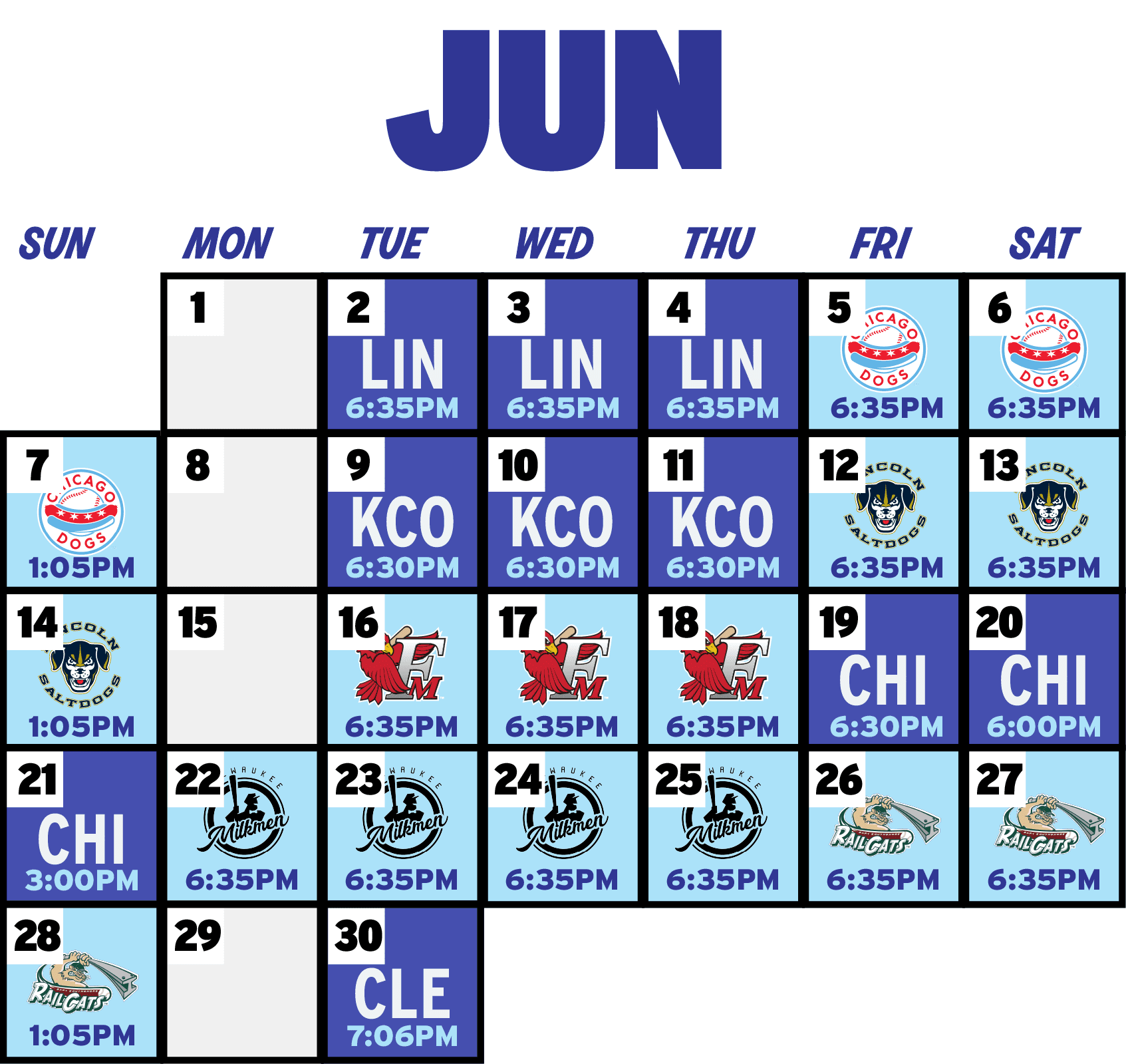 June 2026 schedule