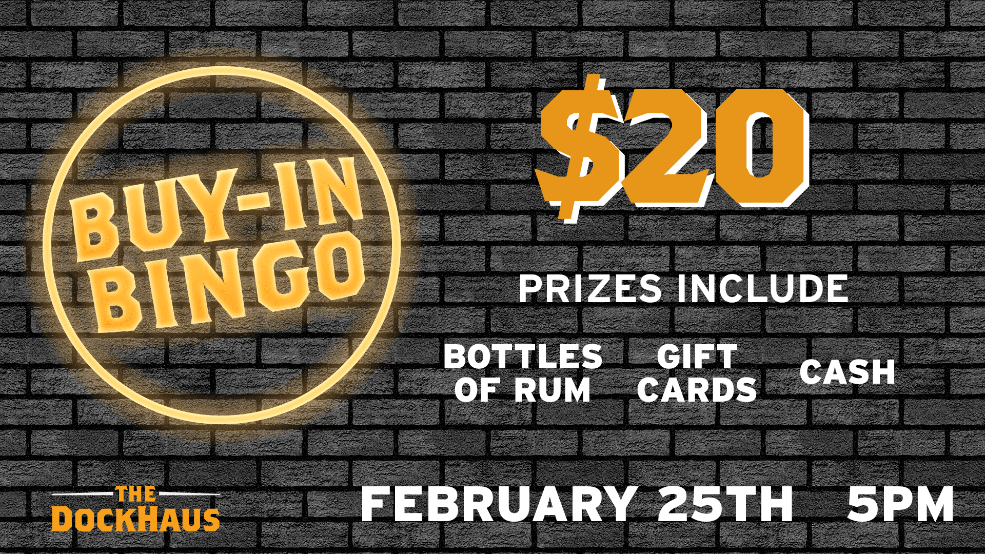 Buy in bingo for February is bottles of high end rum