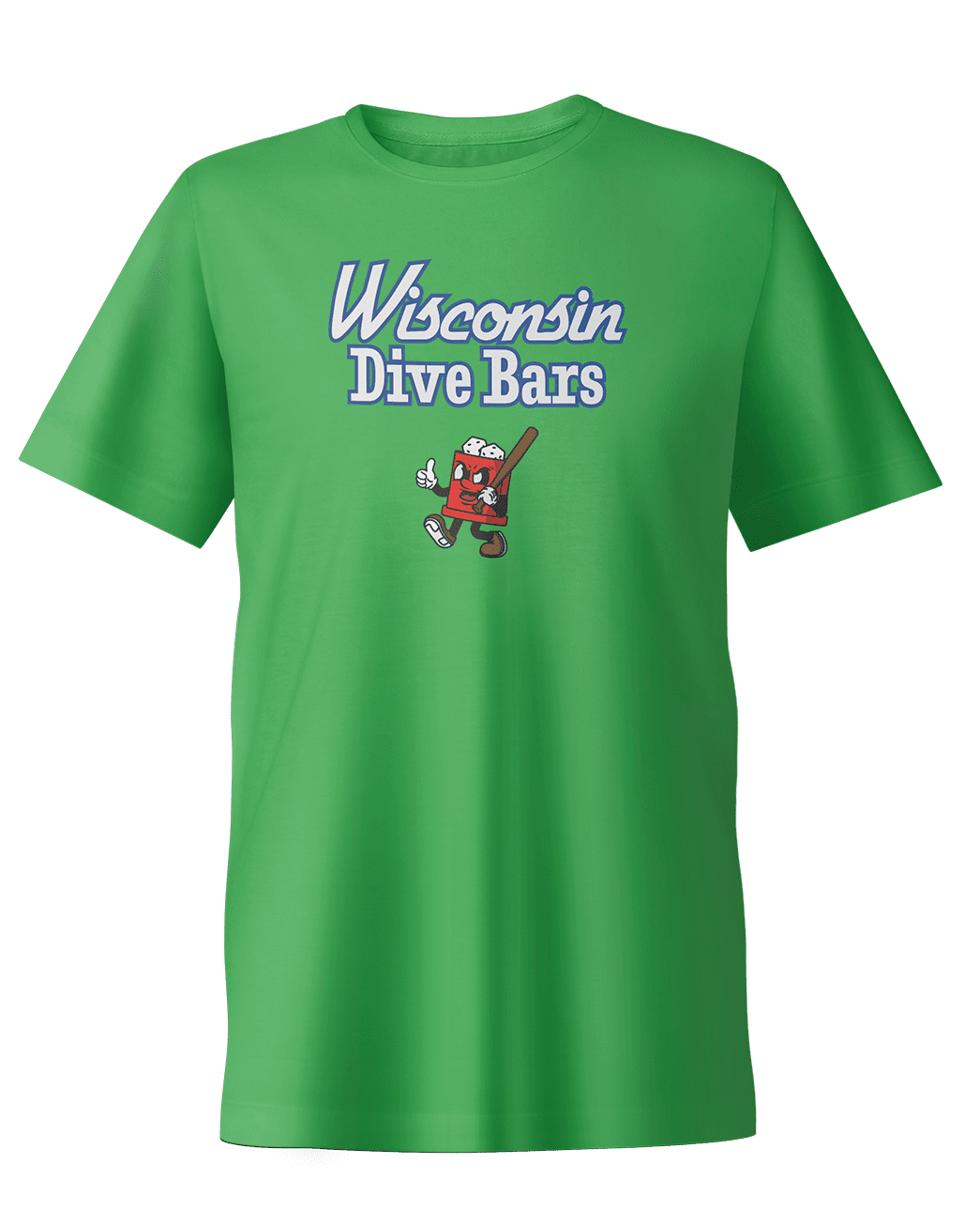 Wisconsin Dive Bars T-shirt on Pool Table felt green