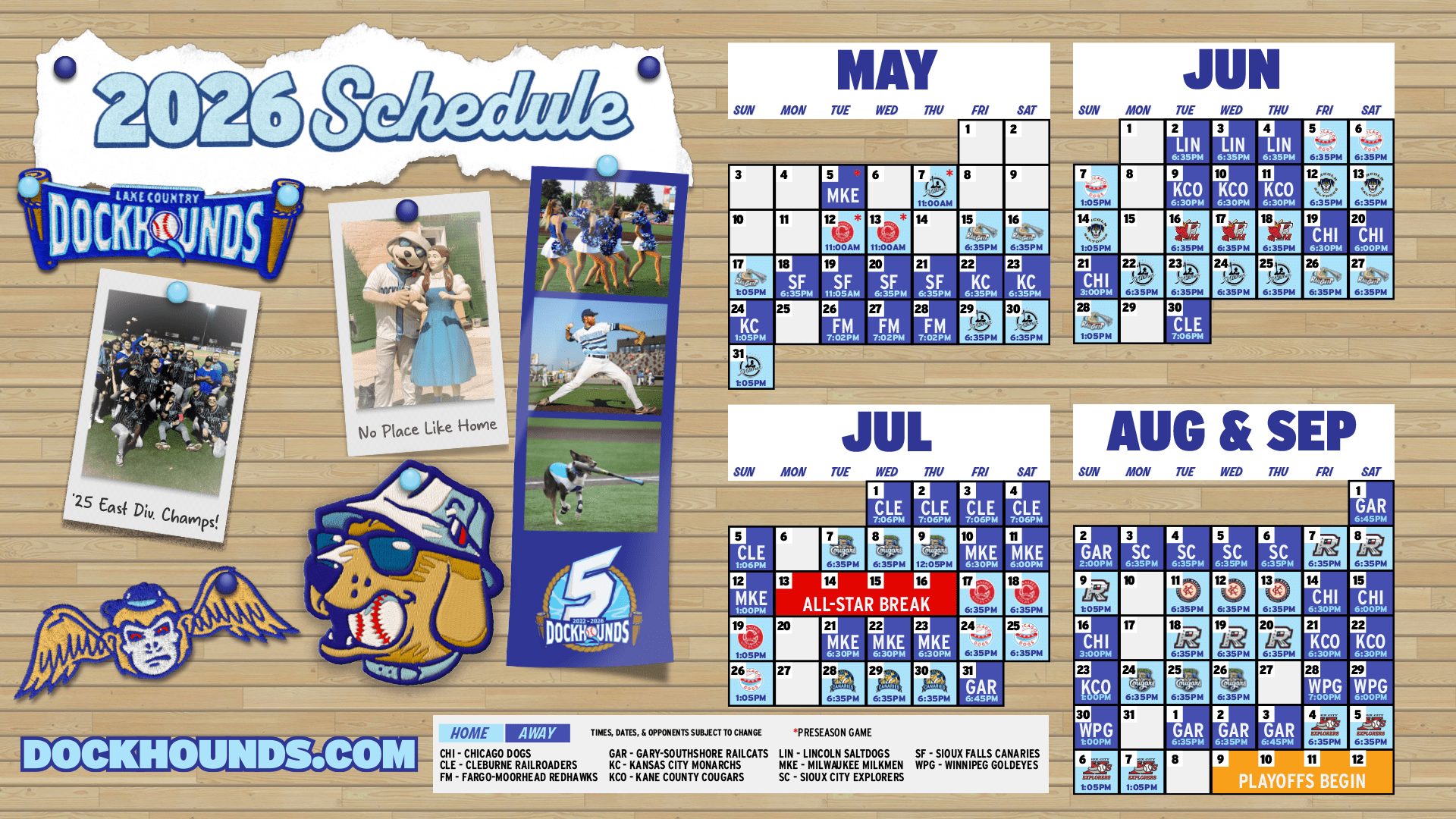 2026 DockHounds Schedule