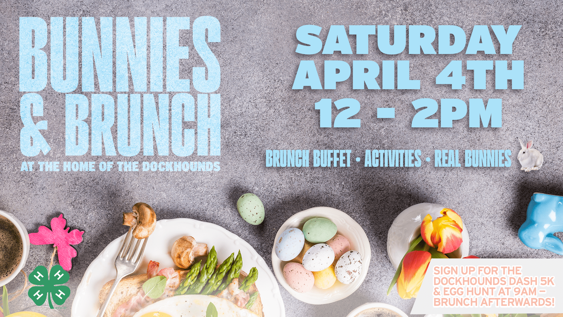 Brunch with Bunnies at the DockHounds stadium